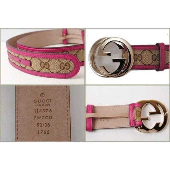 Gucci Belt GG Brown Beige Pink Fwcgg 8961 main image 8